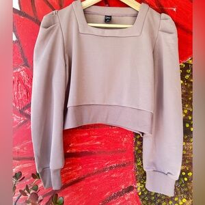 Oasis Dusty Mauve Square-Neck Cropped Sweatshirt
